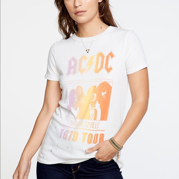 NWT Chaser AC/DC Highway To Hell 1979 Tour Graphic Band Tee T-Shirt L - Picture 2 of 12